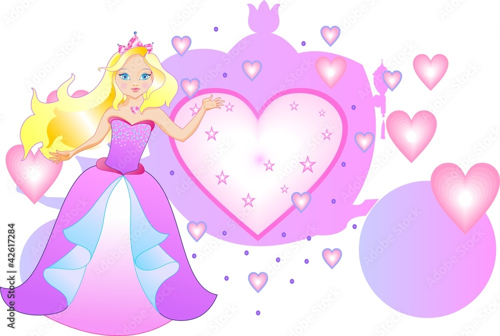 These are princess with carriage for your writing message These are princess with carriage for your writing message