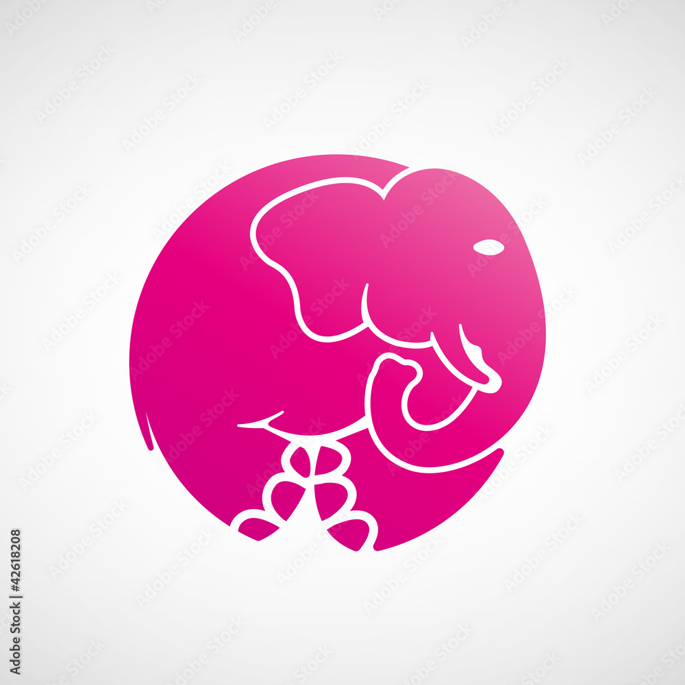 picto éléphant rose picto éléphant rose