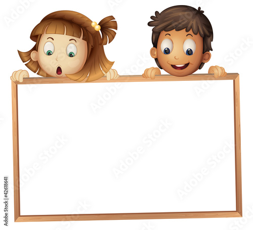 kids showing board
