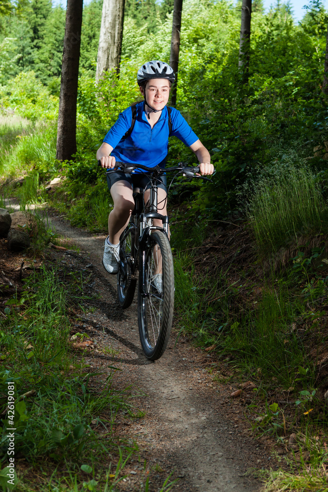 Girl biking