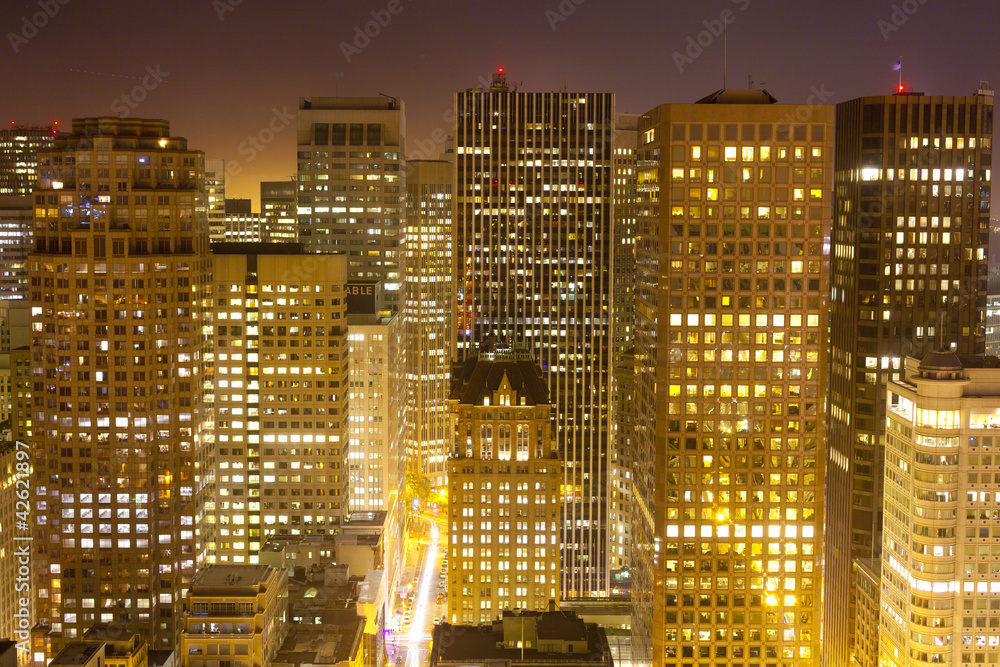 aerial of San Francisco by night aerial of San Francisco by night