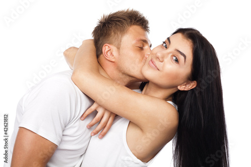 Happy young couple in casual clothing