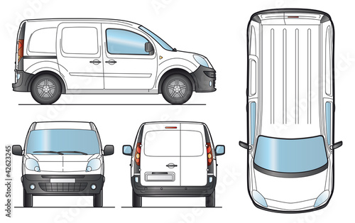 Delivery Van Template - Vector