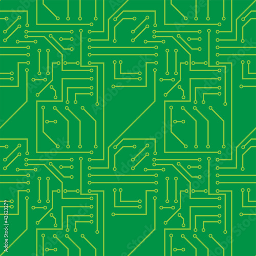 Vector seamless pattern with electronic printed circuit board