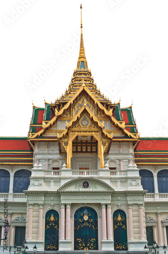 Grand palace bangkok  Thailand  With a white background.