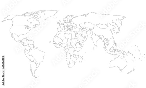 Detaillierte Weltkarte - Detailed Worldmap - Weiß