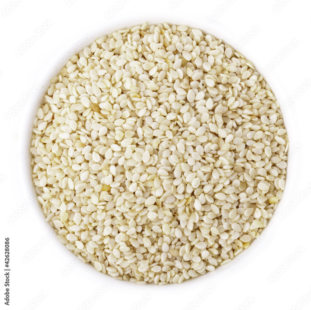 Sesame seeds on white Sesame seeds on white