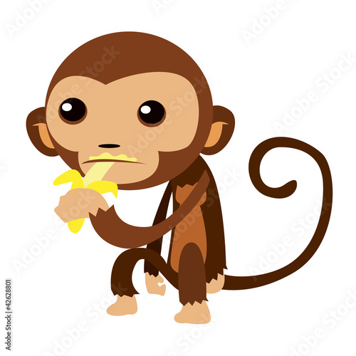 Canvas Print monkey and banana
