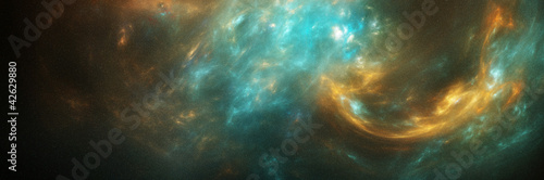 Fototapeta panoramiczna scena kosmiczna z gwiazdami i mgławicą