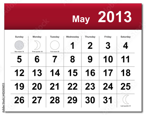 May 2013 calendar