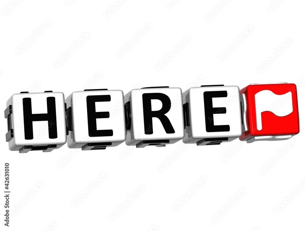 3D Here Button Click Here Block Text 3D Here Button Click Here Block Text