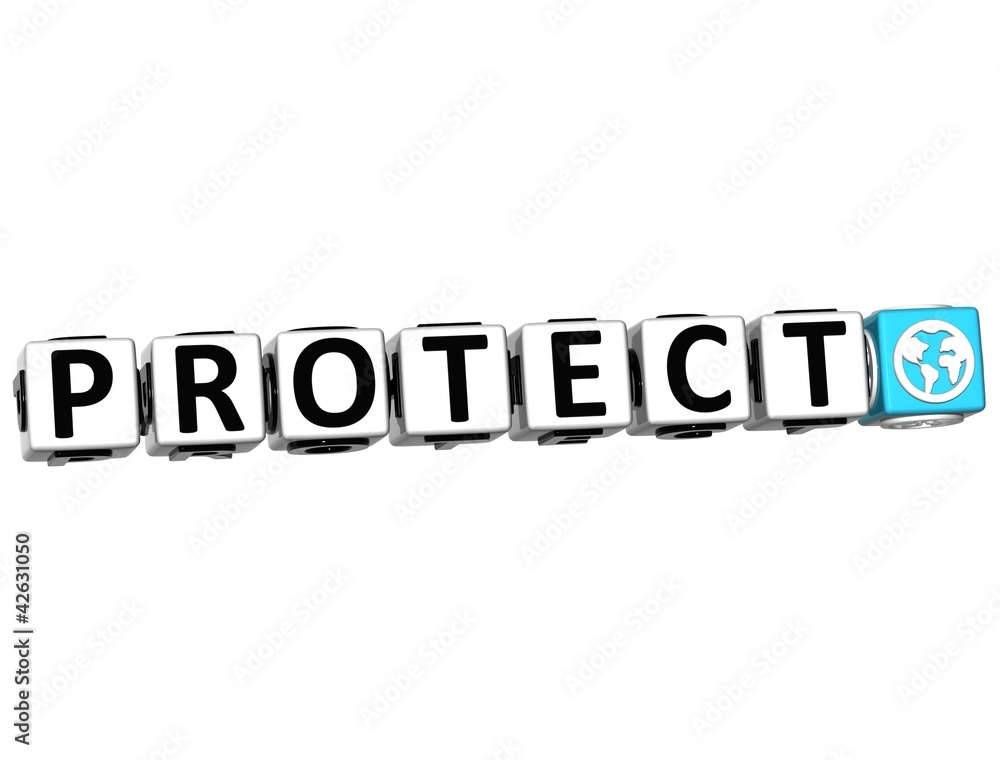 3D Protect Button Click Here Block Text 3D Protect Button Click Here Block Text