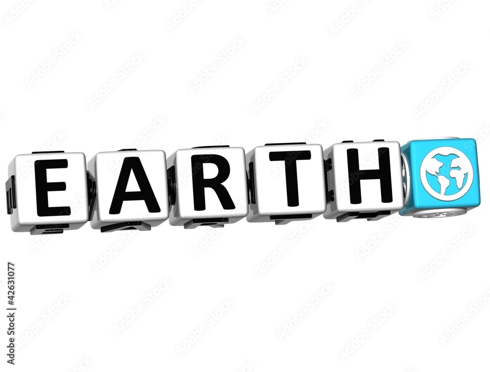 3D Earth Button Click Here Block Text 3D Earth Button Click Here Block Text