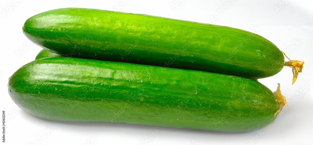 Three cucumber from the side Three cucumber from the side