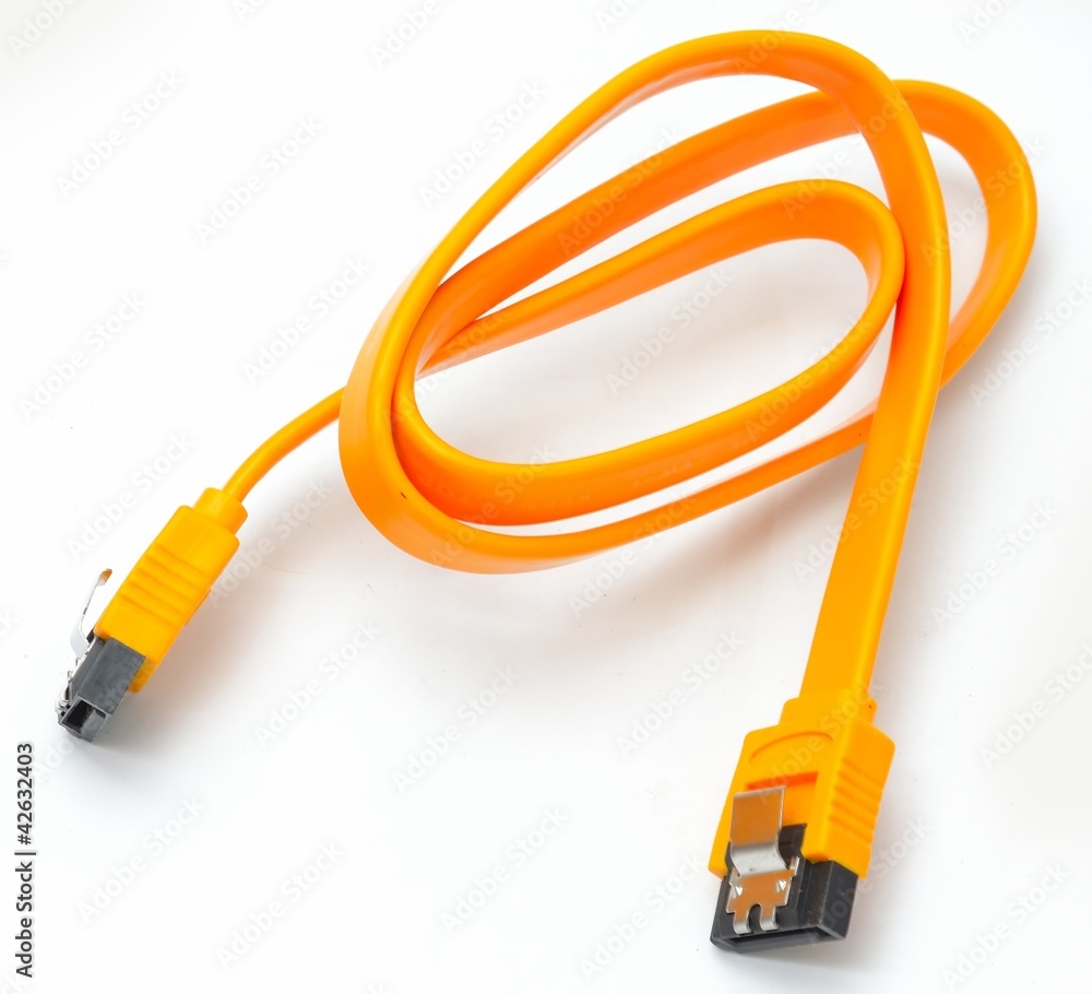 HDD SATA Cable Isolated With a white background HDD SATA Cable Isolated With a white background