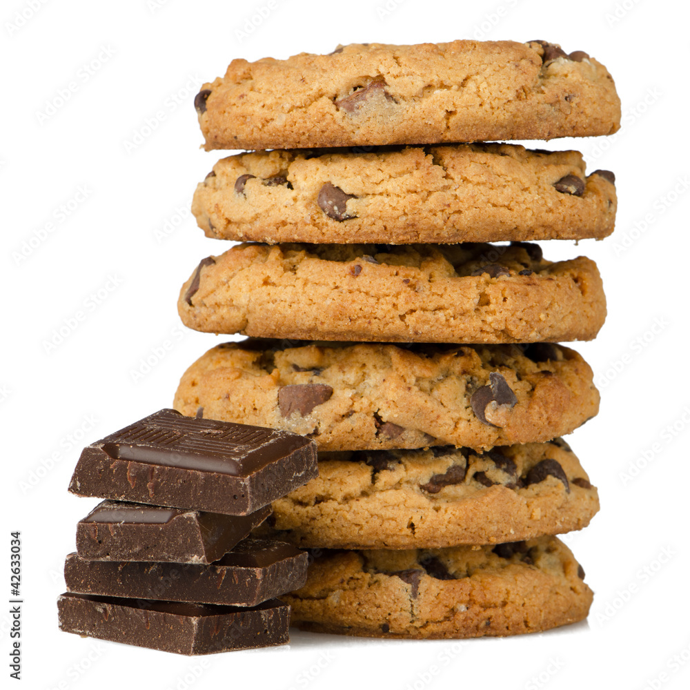 Chocolate chip cookies with chocolate parts Chocolate chip cookies with chocolate parts