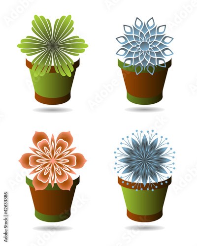 Fototapeta Naklejka Na Ścianę i Meble -  Set of flowerpots