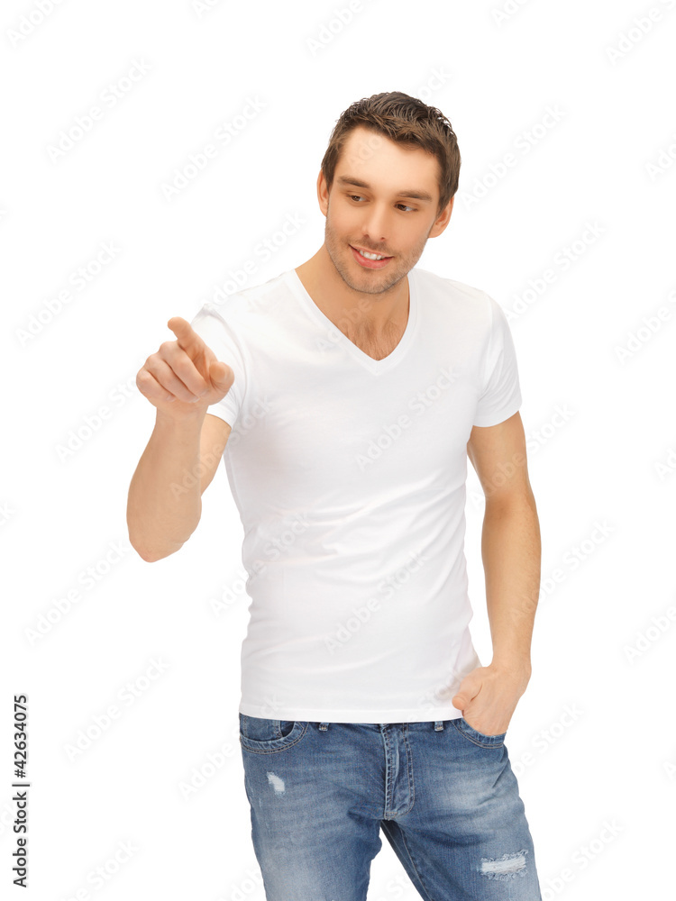 man working with something imaginary man working with something imaginary