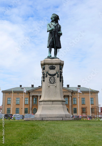 King Karl XI statue in Karlskrona city