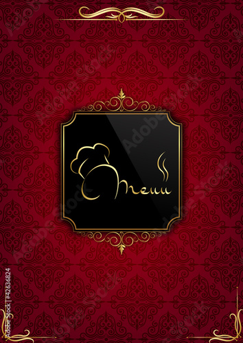 Red restaurant menu cover