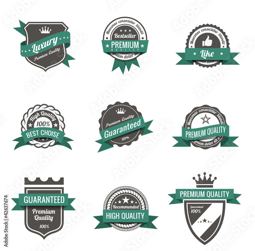 Vintage Labels set. Logo retro. Trendy design. High quality.