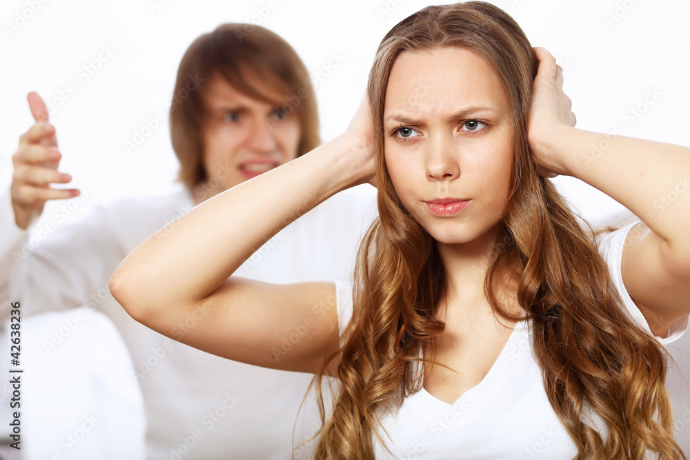 Fototapeta premium Young couple in conflict