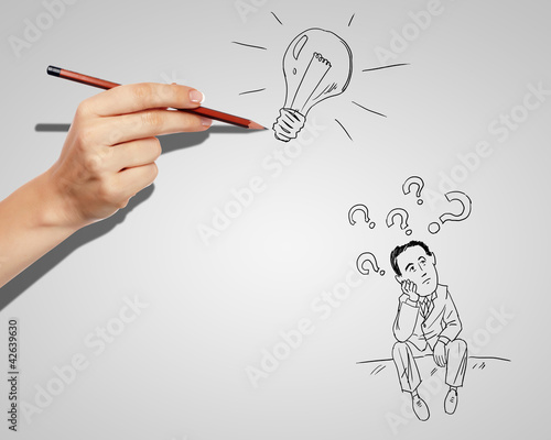 Businessman finding a creative solution photo