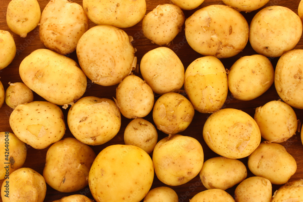 potatoes on the table background close-up potatoes on the table background close-up