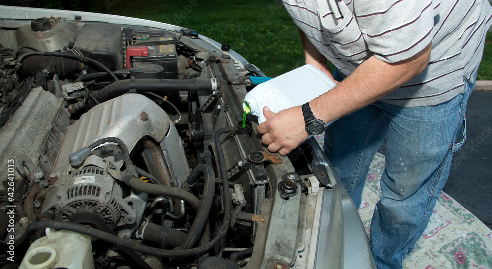 Mechanic fixing car Mechanic fixing car