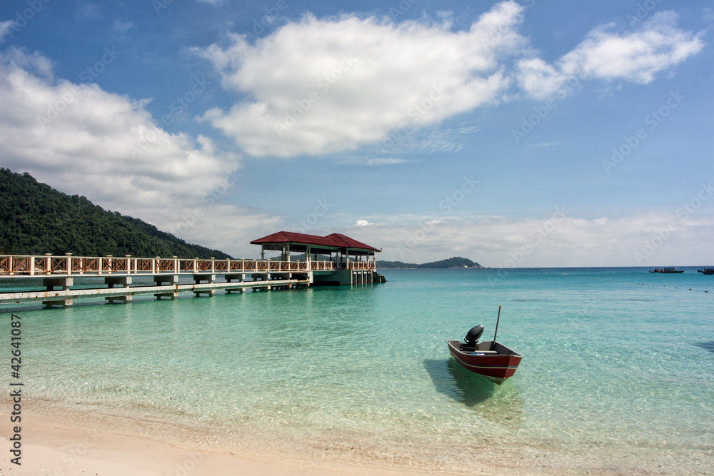 Boats and pier on Perhentian Islands