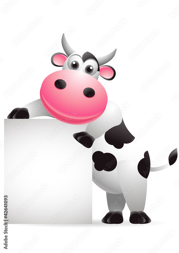 funny cow with blank sign funny cow with blank sign