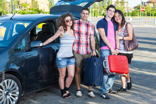 Four Friends Ready to Leave For Vacation © william87