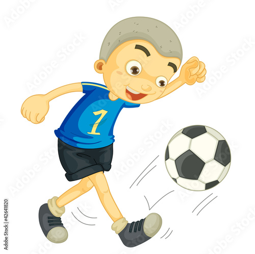 a boy playing football