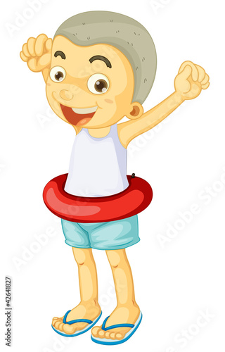 a boy wearing floter