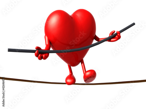 Obraz na plátně heart acrobat who walks on a wire