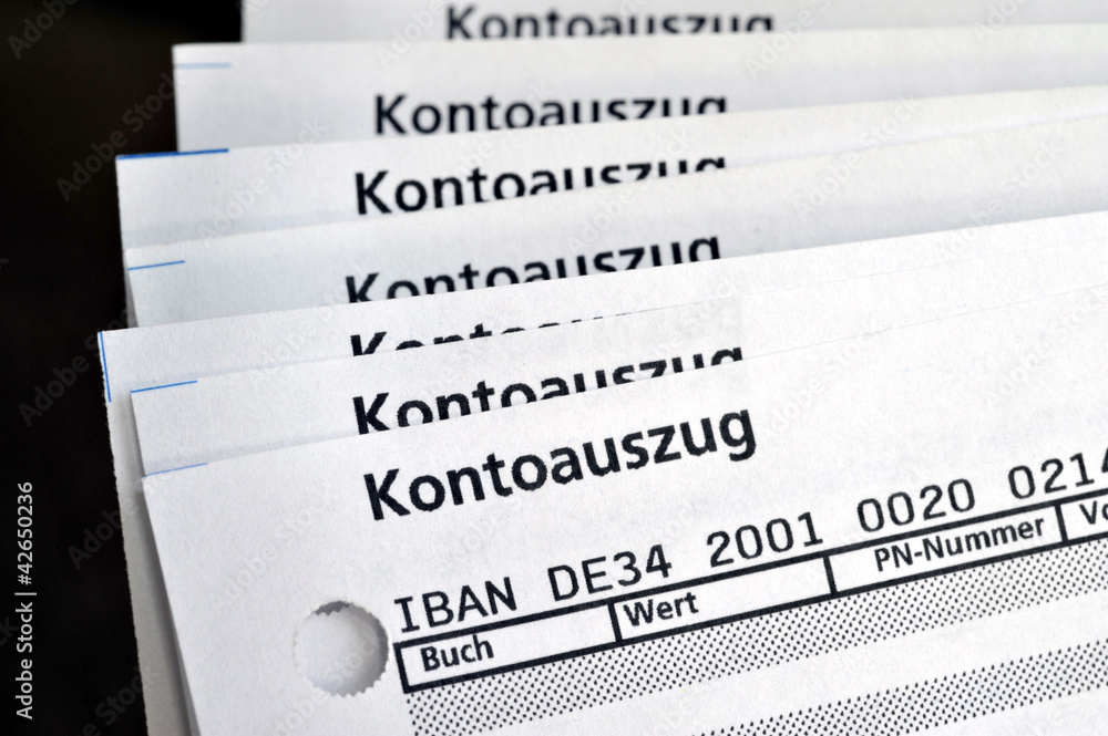 Kontoauszug Bank Postbank Girokonto Iban Bic Stock Foto Adobe Stock
