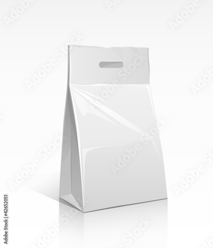 White paper bag. packaging in food. vector