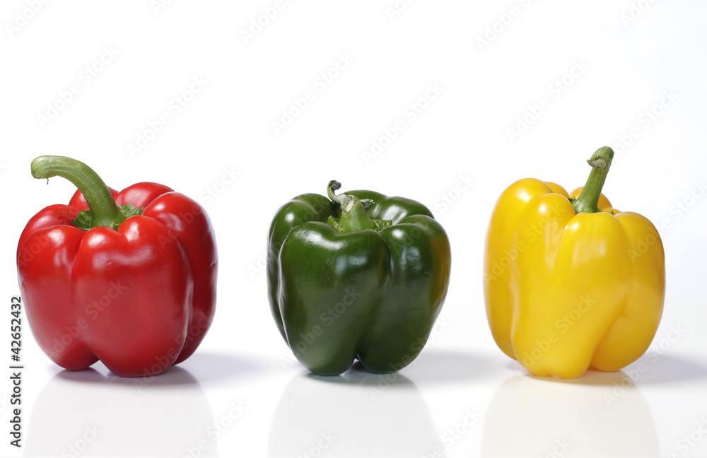 Fresh colorful paprika on a white background Fresh colorful paprika on a white background