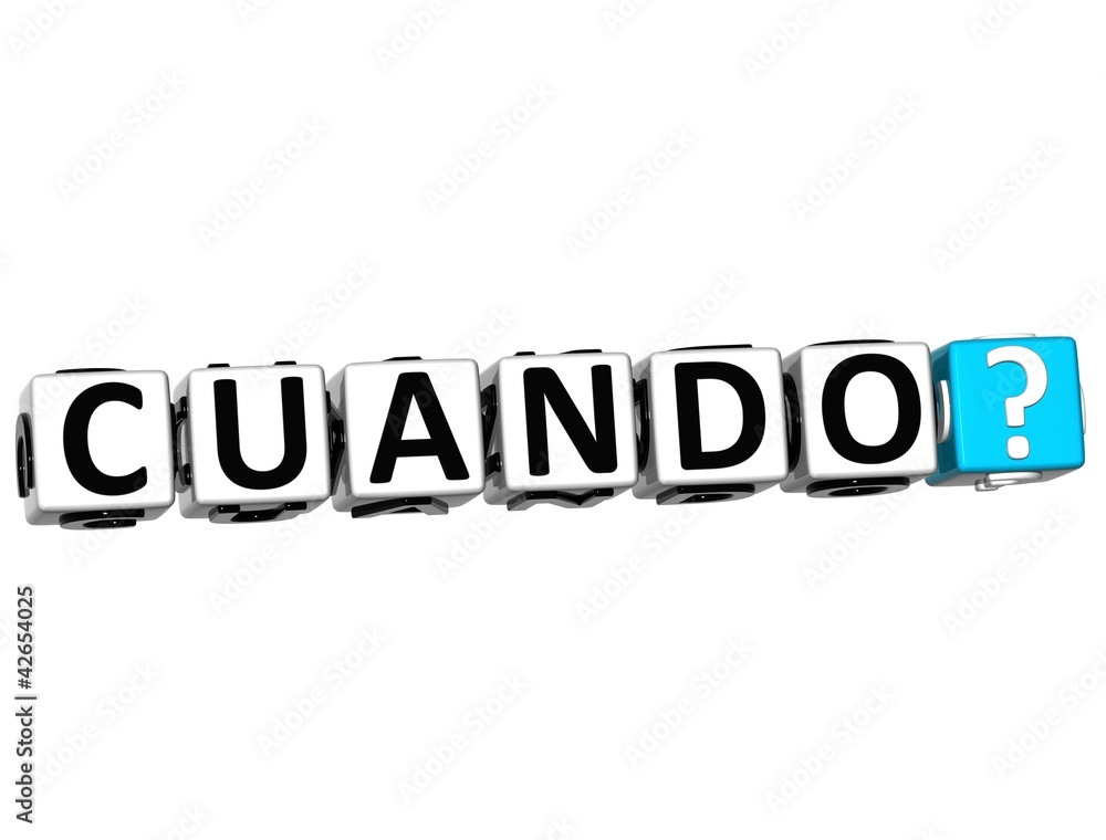 3D Spanish Question Button Click Here Block Text 3D Spanish Question Button Click Here Block Text