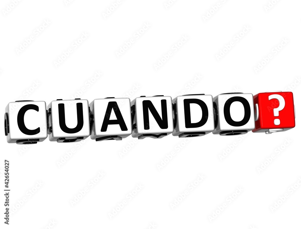 3D Spanish Question Button Click Here Block Text 3D Spanish Question Button Click Here Block Text