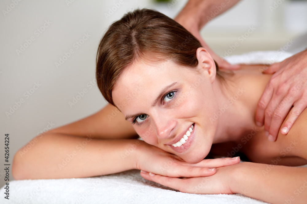 Lovely pretty girl smiling and relaxing Lovely pretty girl smiling and relaxing