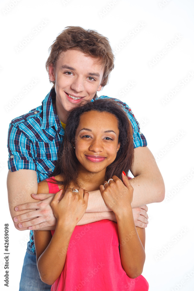 Young man with girlfriend Young man with girlfriend