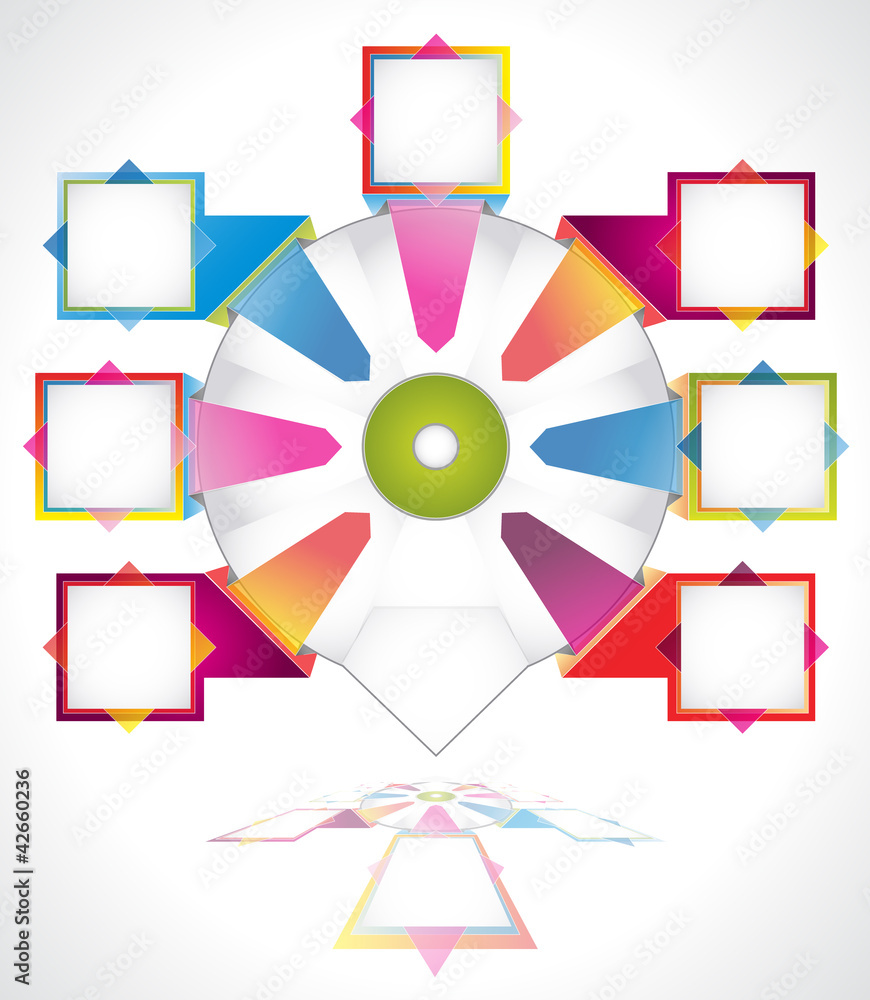 Obraz premium Business presentation diagram. Seven fields for information.