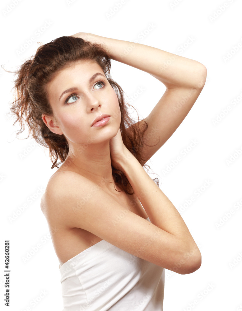 Portrait of a beautiful girl with long hairs Portrait of a beautiful girl with long hairs