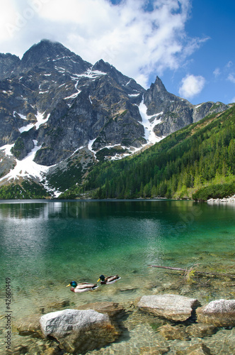 Morskie Oko mountain lake in Polish Tatra mountains