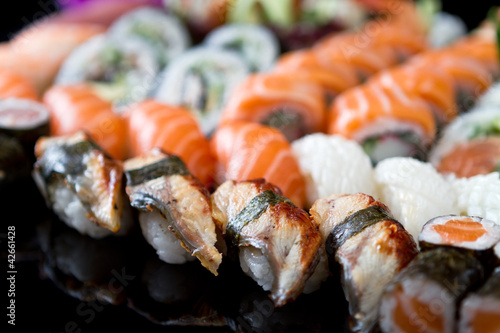 variey of sushi