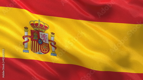 Seamless Spanish Flag waving in the wind