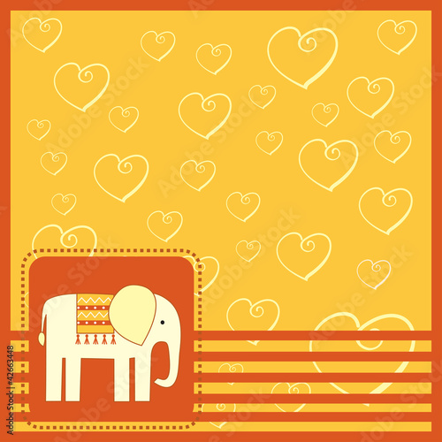 greeting card  with elefant