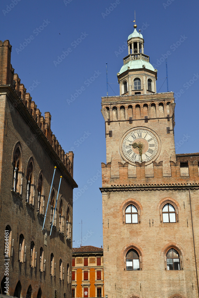Bologna, torre dell'orologio,palazzo d'accursio