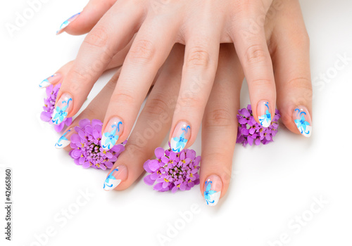 Nail art and flower